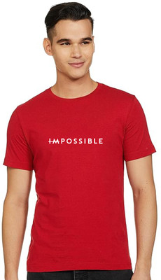 FRANSCART Printed Men Round Neck Red T-Shirt