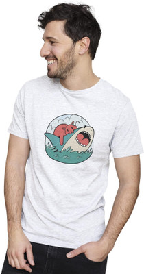 KRYONIX Printed Men Round Neck White T-Shirt