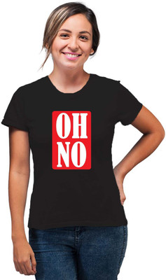SmarTee Street Typography Women Round Neck Black T-Shirt