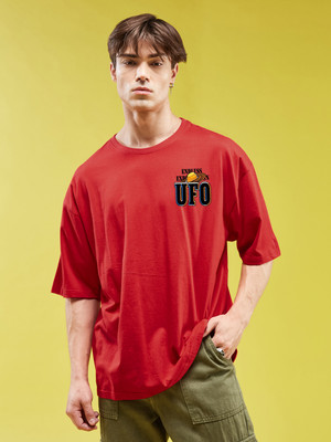 Smartees Printed Men Round Neck Red T-Shirt