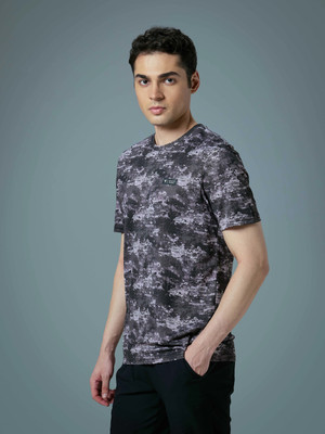 TECHNOSPORT Printed Men Crew Neck Multicolor T-Shirt