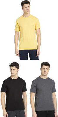 JOCKEY Solid Men Round Neck Multicolor T-Shirt