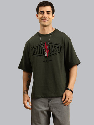 R.Code by The Roadster Life Co. Graphic Print Men Round Neck Green T-Shirt