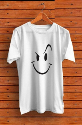 ENUX Printed Men Round Neck White T-Shirt