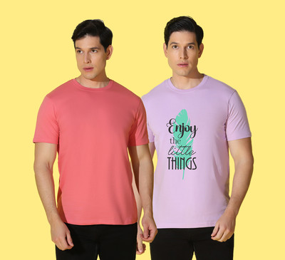 WOOSTRO Printed Men Round Neck Multicolor T-Shirt