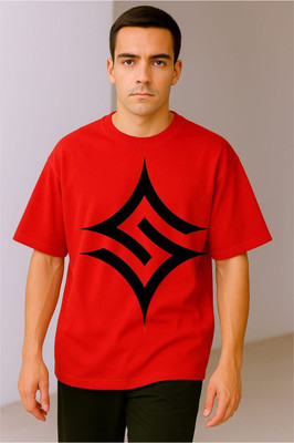 BLOSSOMTRADER Printed Men Round Neck Red T-Shirt