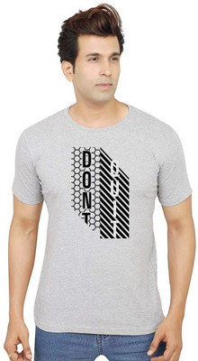 Tee town Graphic Print Men Round Neck White, Gold, Black, Grey T-Shirt