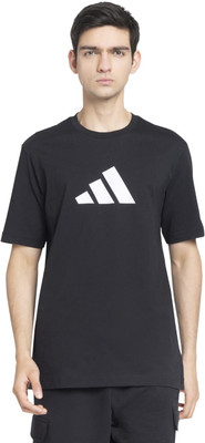 ADIDAS Printed Men Round Neck Red T-Shirt