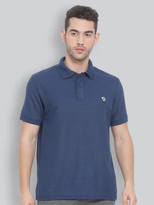 Lux Nitro Solid Men Polo Neck Blue T-Shirt