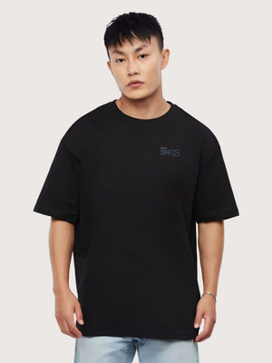 Moda Rapido Solid Men Round Neck Black T-Shirt