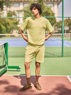 CRIMSOUNE CLUB Floral Print Men Green Regular Shorts