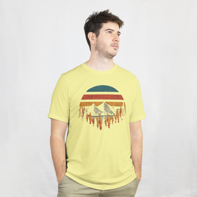 Arctica Graphic Print Men Round Neck Yellow T-Shirt