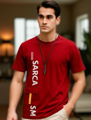 Autna Printed Men Round Neck Red T-Shirt