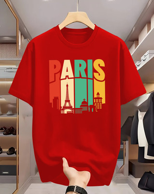 Beaumen Printed Men Round Neck Red T-Shirt
