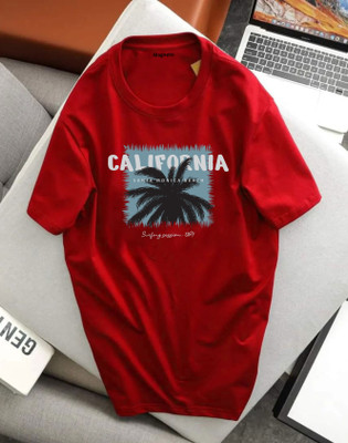 Magneto Printed Men Round Neck Red T-Shirt