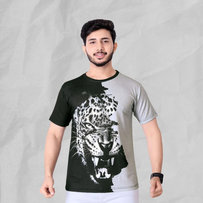 UD FABRIC Graphic Print Men Round Neck Grey T-Shirt