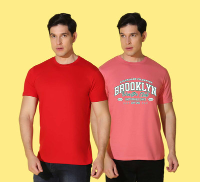 WOOSTRO Printed Men Round Neck Multicolor T-Shirt