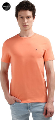 TOMMY HILFIGER Solid Men Crew Neck Orange T-Shirt