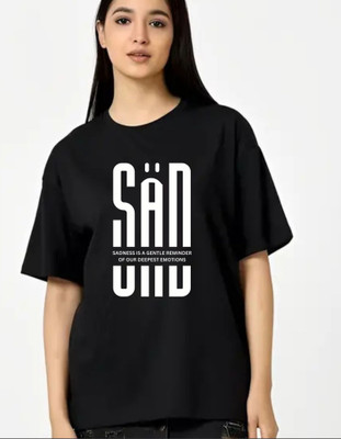 fashnobic Graphic Print Women Round Neck Black T-Shirt