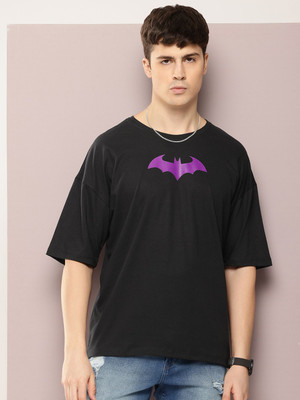 Kook N Keech Batman Graphic Print Men Round Neck Black T-Shirt