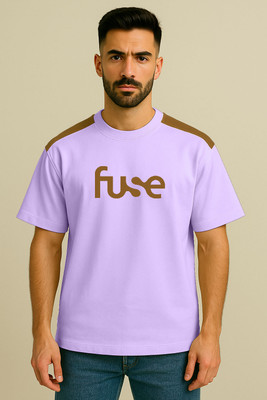 Culish Trend Graphic Print Men Round Neck Purple T-Shirt