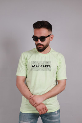 Jack Paris Typography Men Round Neck Light Green T-Shirt