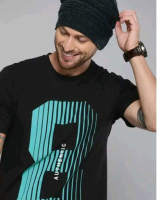 Magpy Printed, Typography Men Round Neck Black T-Shirt