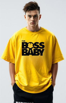 Goodsignn Typography Men Round Neck Yellow T-Shirt