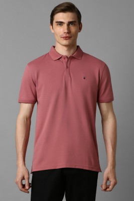 LOUIS PHILIPPE Solid Men Polo Neck Pink T-Shirt