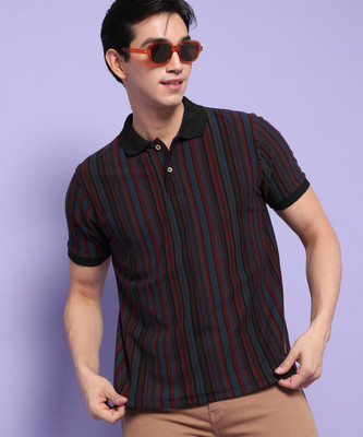 CAMPUS SUTRA Striped Men Polo Neck Multicolor T-Shirt