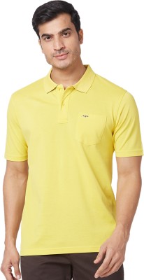COLORPLUS Solid Men Polo Neck Yellow T-Shirt