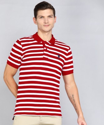 U.S. POLO ASSN. Striped Men Polo Neck Red T-Shirt