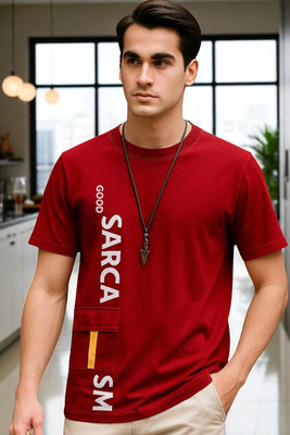 Autna Printed Men Round Neck Red T-Shirt