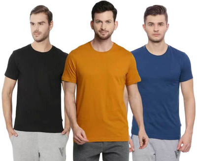 VAN HEUSEN Solid Men Round Neck Multicolor T-Shirt