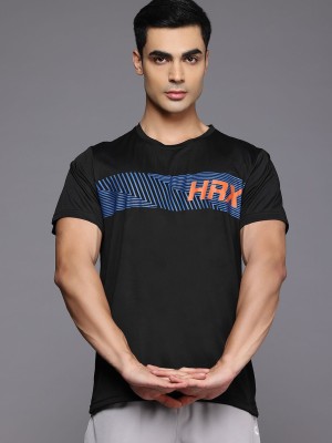 HRX by Hrithik Roshan Printed Men Round Neck Black T-Shirt