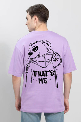 Clickwell Trend Printed, Typography Men Round Neck Purple T-Shirt