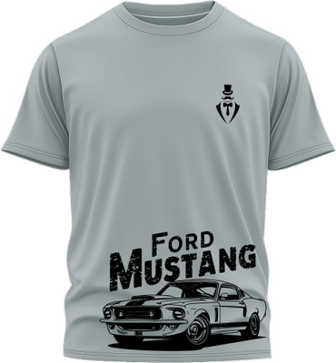 Jazira Graphic Print Men Round Neck Grey T-Shirt