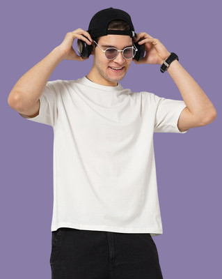 Bokaro Solid Men Round Neck White T-Shirt