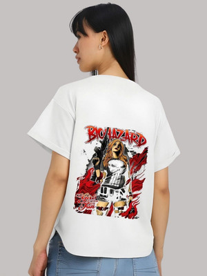 SZN Graphic Print Women Round Neck White T-Shirt