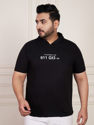 Austivo Printed Men Round Neck Black T-Shirt