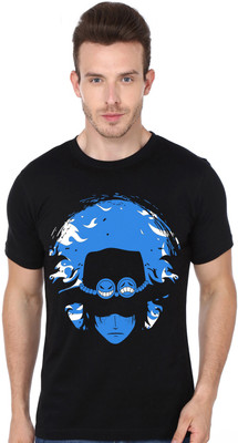 COOQUE Printed Men Round Neck Black T-Shirt