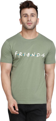 SLOWLORIS Typography Men Round Neck Light Green T-Shirt