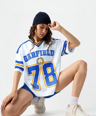 The Souled Store Printed, Typography Women V Neck White T-Shirt