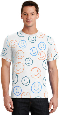 SONI BROS Printed Men Round Neck White T-Shirt