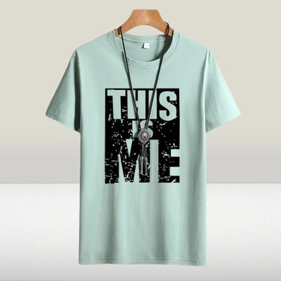 Axxitude Printed, Typography Men Round Neck Light Green T-Shirt