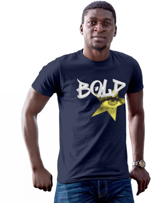 Fighterhero Printed Men Round Neck Navy Blue T-Shirt