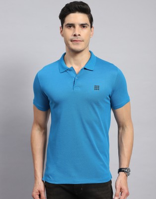 Rock.it Solid Men Polo Neck Blue T-Shirt