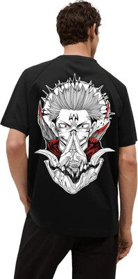 MadnessHub Printed Men Round Neck Black T-Shirt