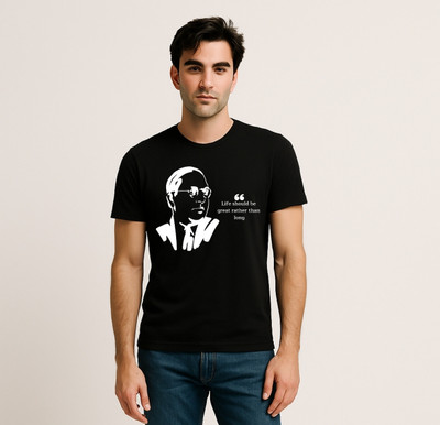 Be Crazyy Graphic Print Men Round Neck Black T-Shirt