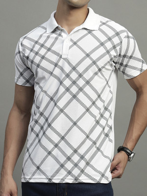 BLISS BOYS Printed Men Polo Neck White T-Shirt